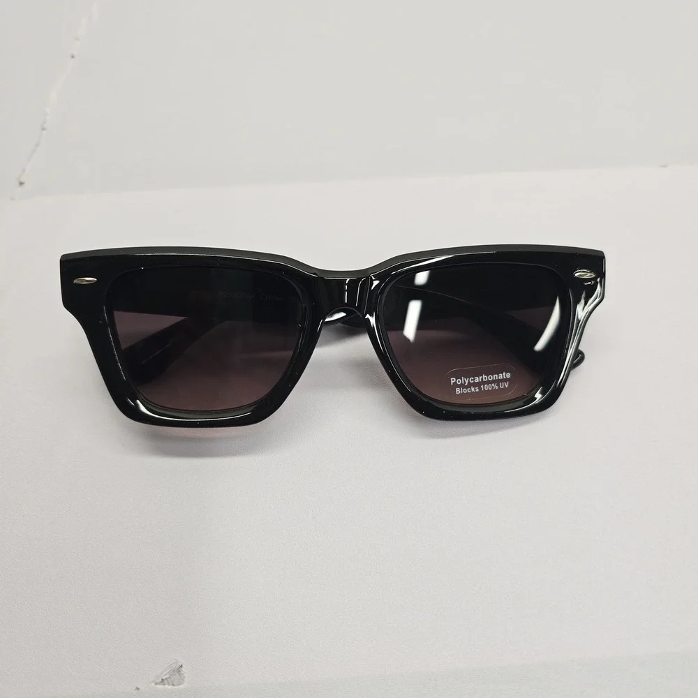 NEW Black Chunky Square‎ Sunglasses Gradient Lens UV Protection P25308AP